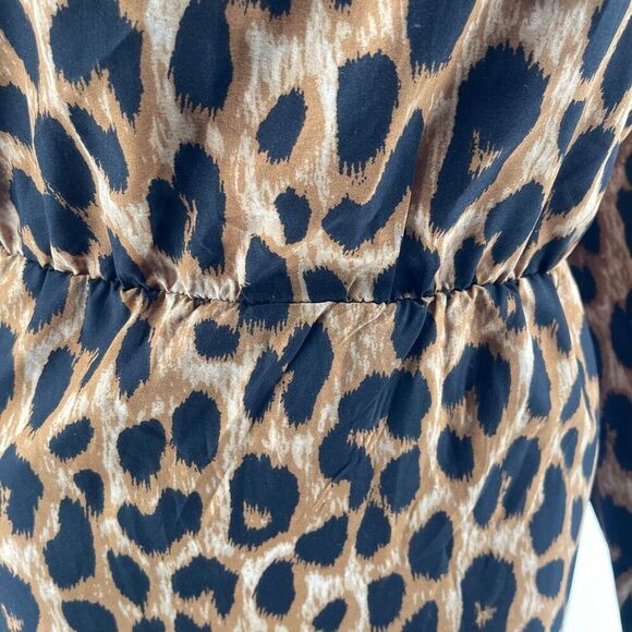 SHEIN Curve Leopard Print Midi Dress 3XL Elastic Waist Long Sleeve ~48” - Picture 5 of 16